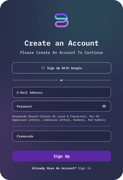 Sign Up & Welcome